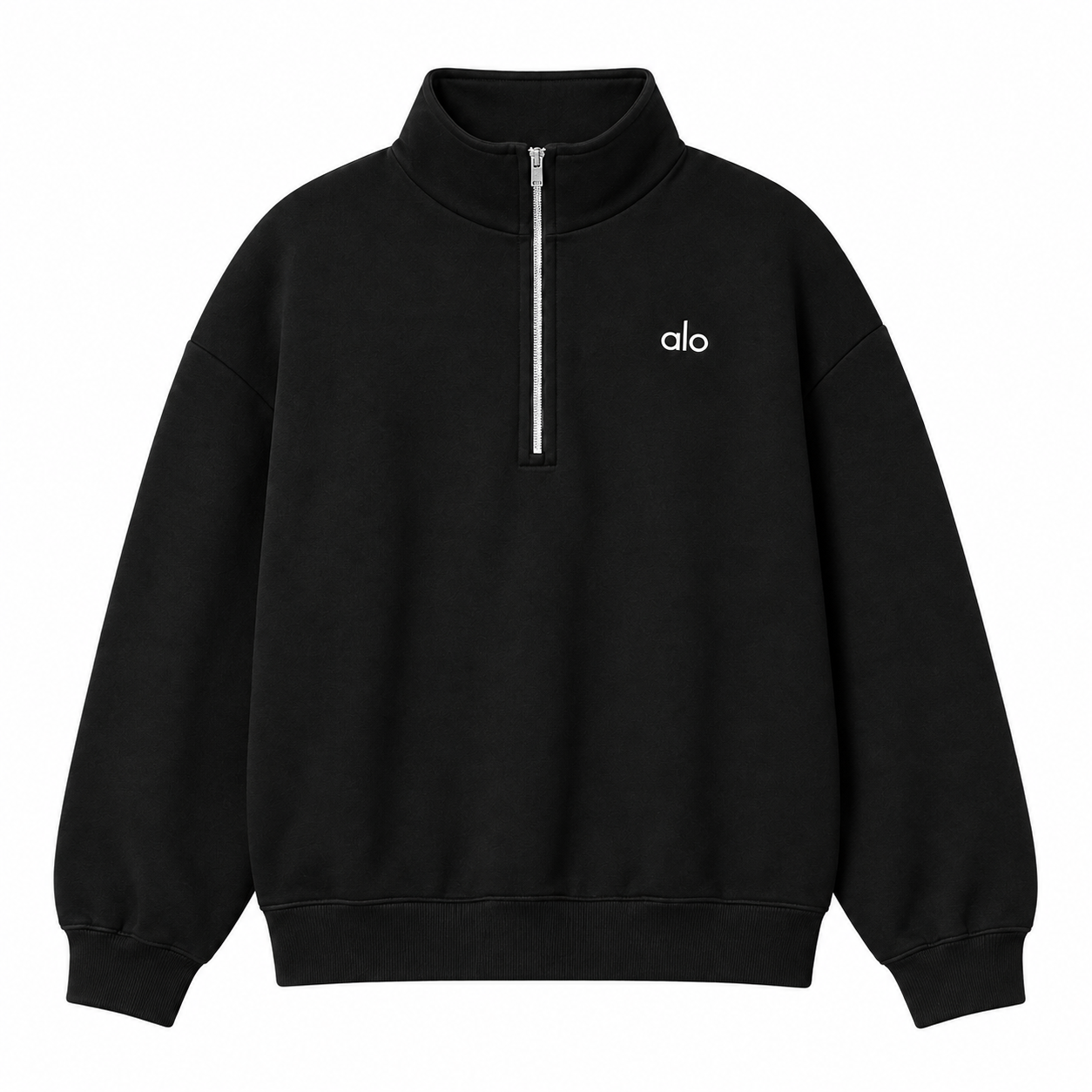 Quarter Zip Top — Jet Black