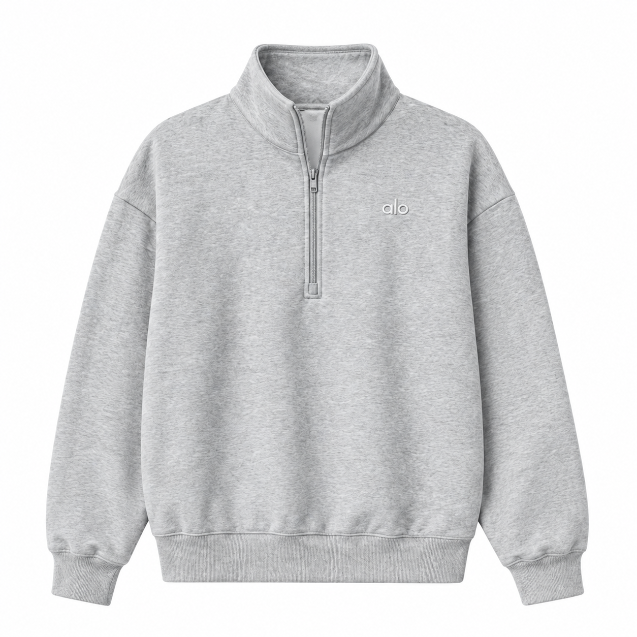 Quarter Zip Top — Light Gray