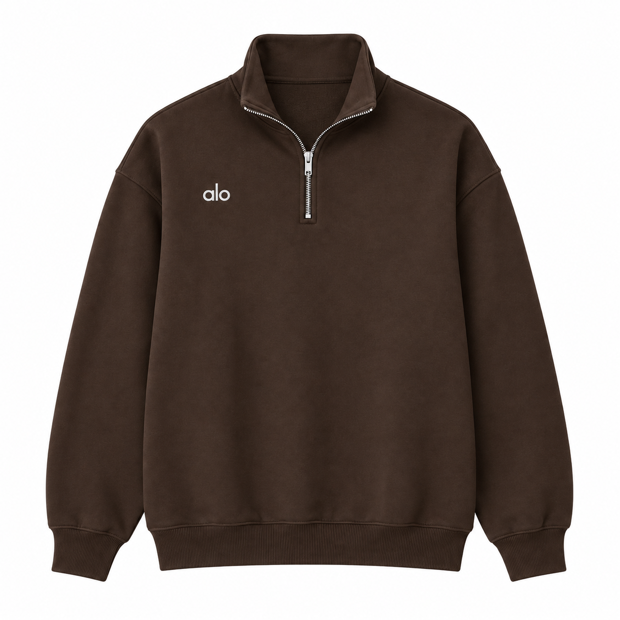 Quarter Zip Top — Espresso Brown